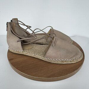 Eileen Fisher Beige Suede Espadrille Flats Womens Shoes Size 9